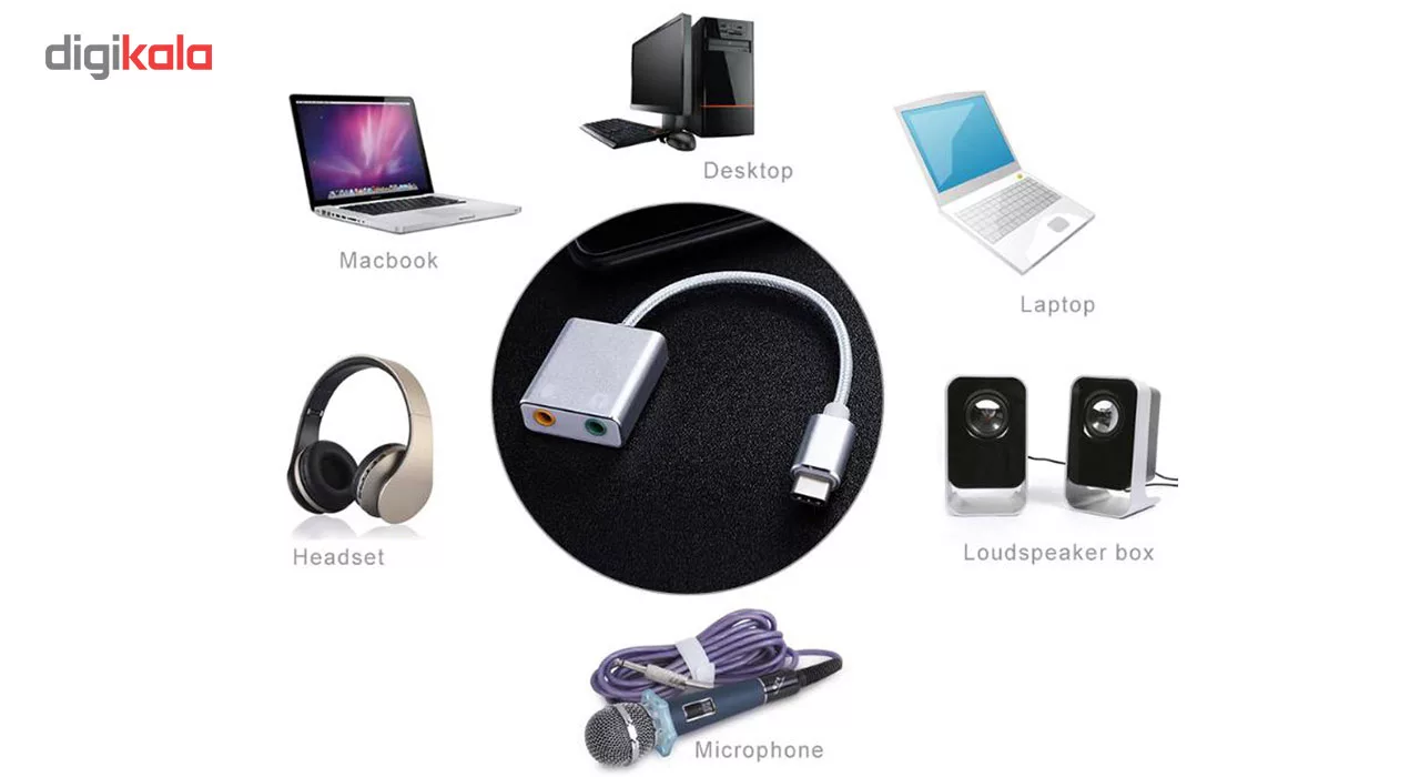 مبدل USB-C به AUX مدل MN