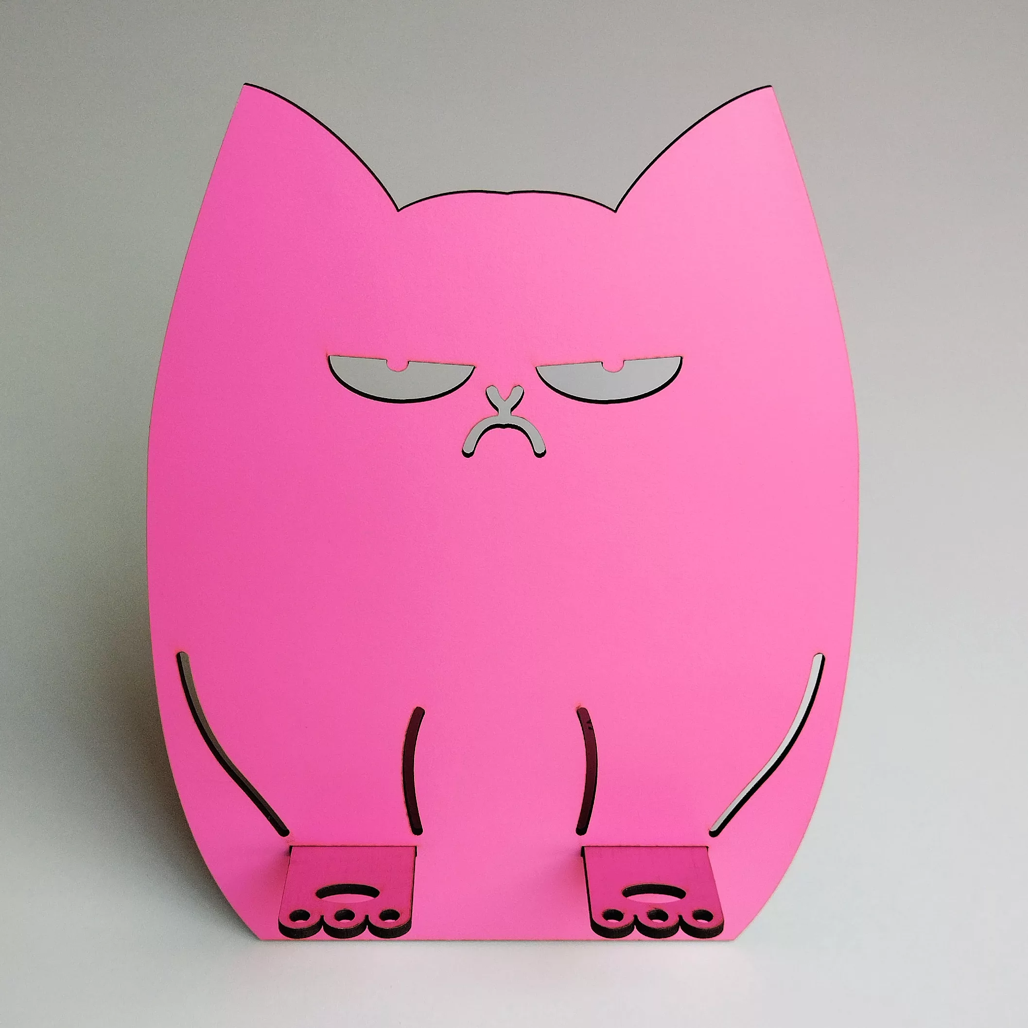 پایه نگهدارنده گوشی موبایل و تبلت مدل گربه چوبی