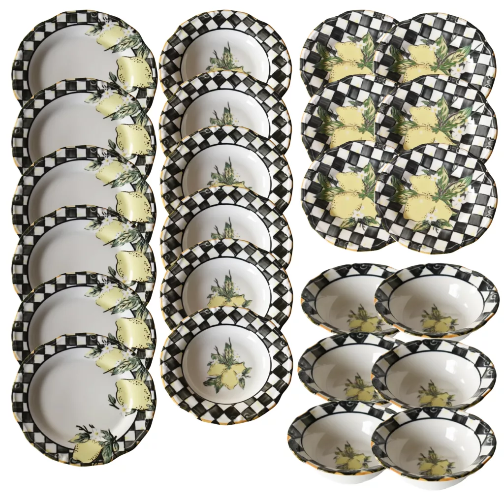 سرویس غذاخوری 24 پارچه 6 نفر میس بتی مدل Yemek linda