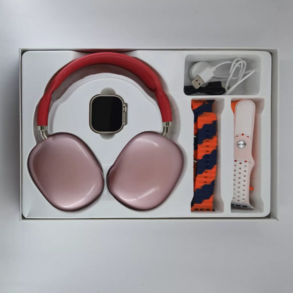 ساعت هوشمند مدل P9 Ultra2 pack با قابلیت کنترل موسیقی بند سیلیکونی به همراه هدفون