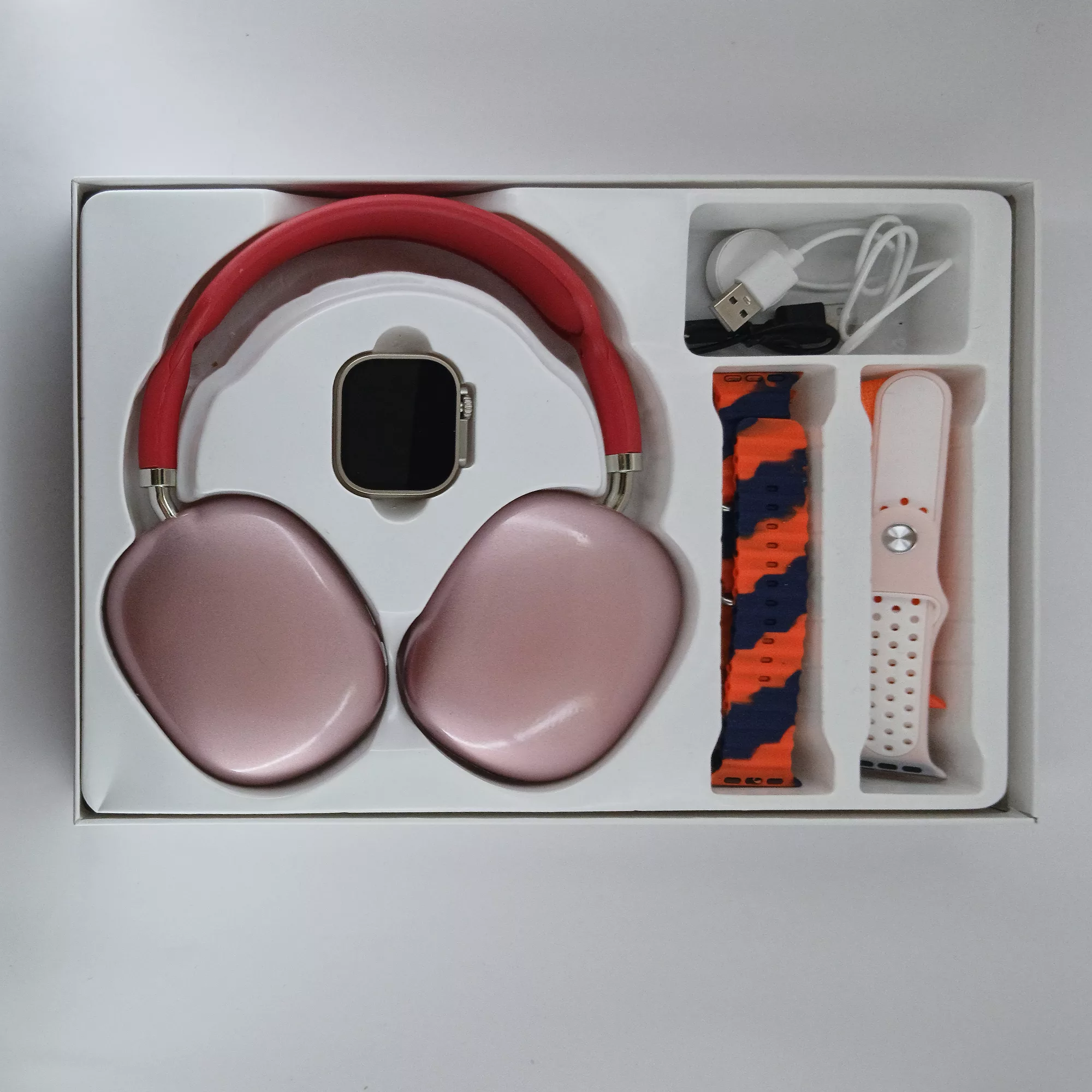 ساعت هوشمند مدل P9 Ultra2 pack با قابلیت کنترل موسیقی بند سیلیکونی به همراه هدفون