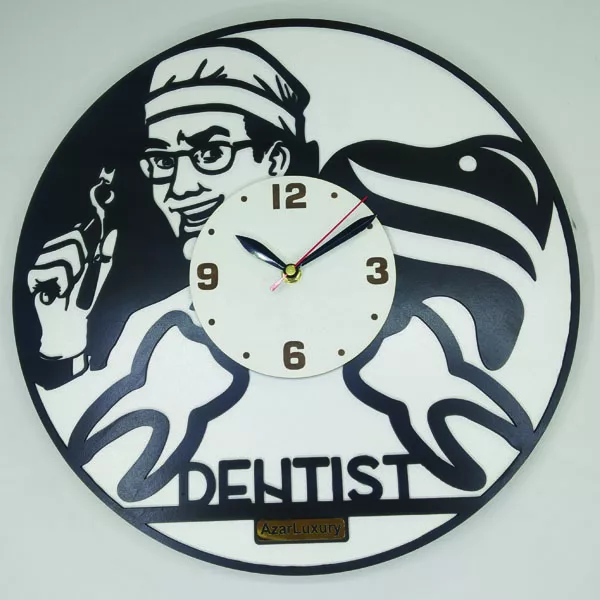 ساعت دیواری آذرلاکچری طرح دندانپزشکی کد001