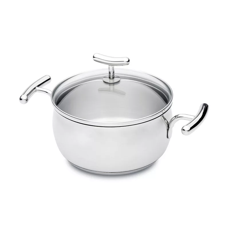 سرویس قابلمه و تابه استیل 8 پارچه سیلامپوس مدل YUMI Glass