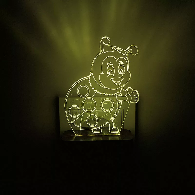 چراغ خواب اتاق کودک طرح کفشدوزک مدل دیواری