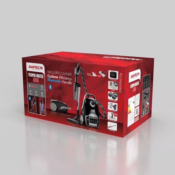 جاروبرقی جانتک مدل جاروبرقی کیسه دار جانتک 2600 وات سری TECHPRO MASTER 4000