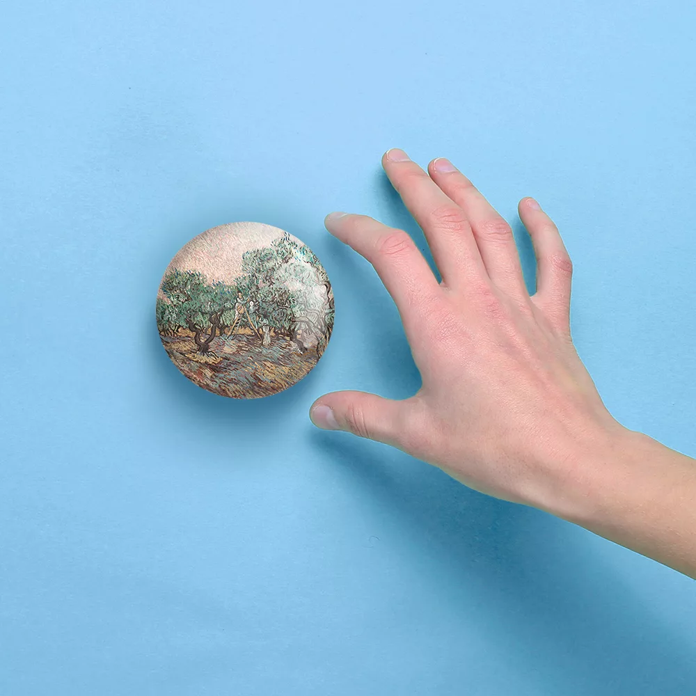 آینه جیبی خندالو مدل زنان در حال چیدن زیتون ونسان ونگوگ (Van Gogh) کد 36783