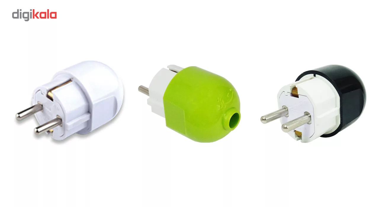 دوشاخه برق تیراژه مدل ارت دار کد S41 بسته دو عددی