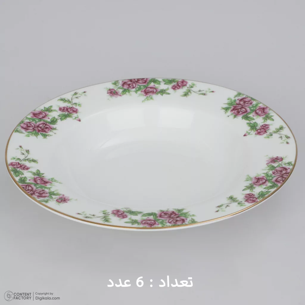 سرویس غذاخوری 28 پارچه چینی زرین ایران سری ایتالیا اف مدل Bidgol درجه یک