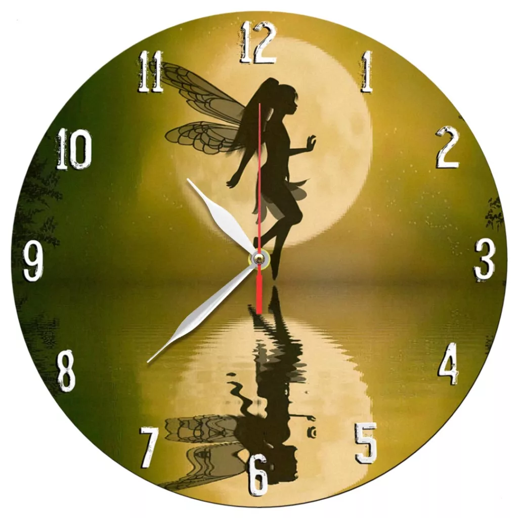 ساعت دیواری طرح پری و ماه و برکه کد 1286