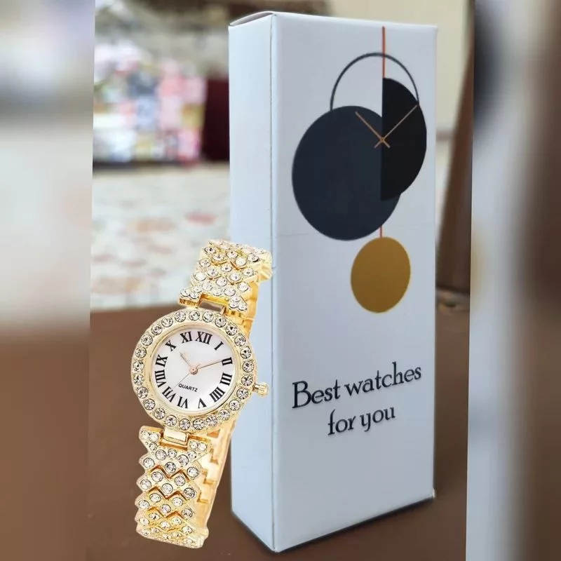 ساعت مچی عقربه ای زنانه مدل فول نگین کد Ts