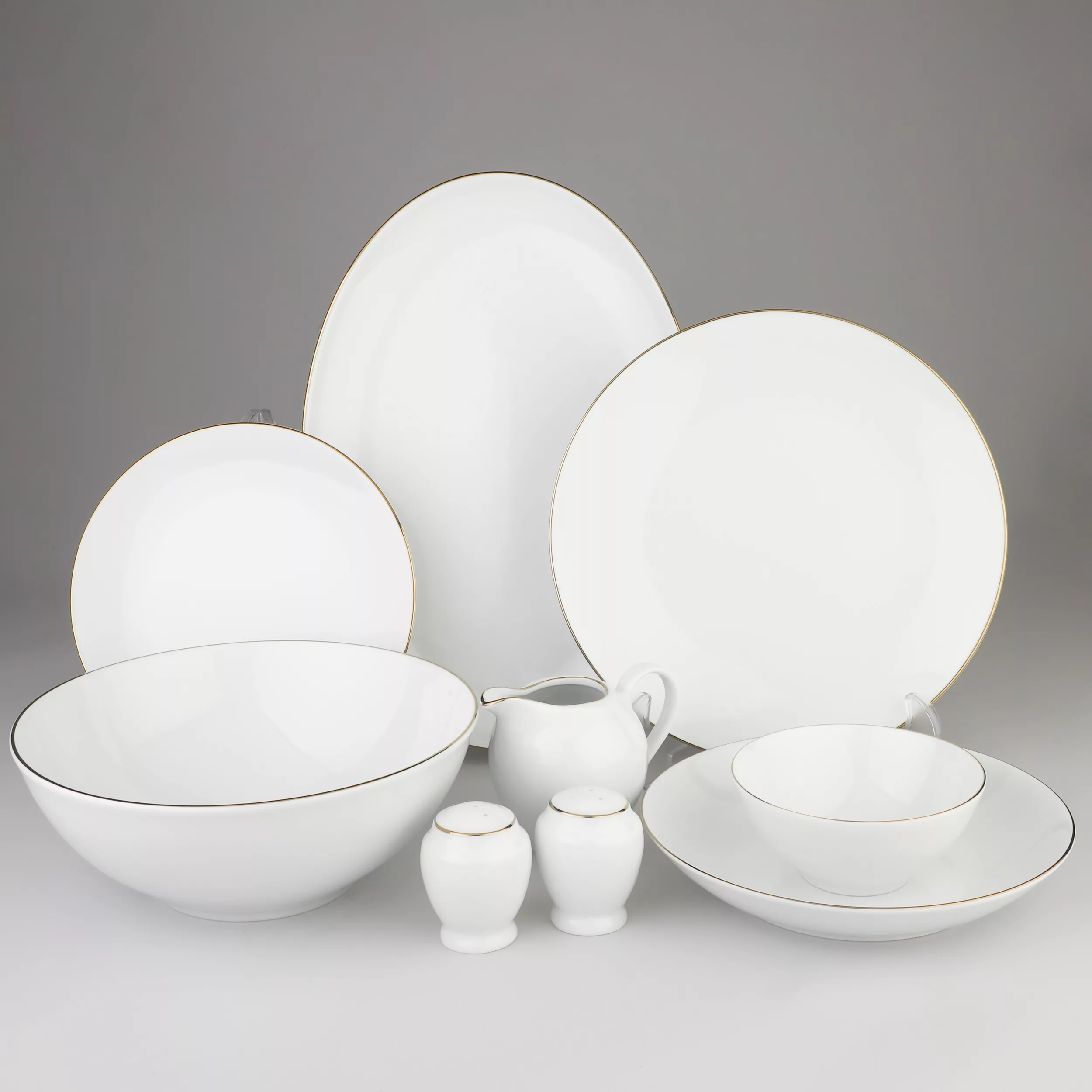 سرویس غذا خوری 30 پارچه شرکت صنایع چینی تقدیس مدل خط طلا کلاسیک