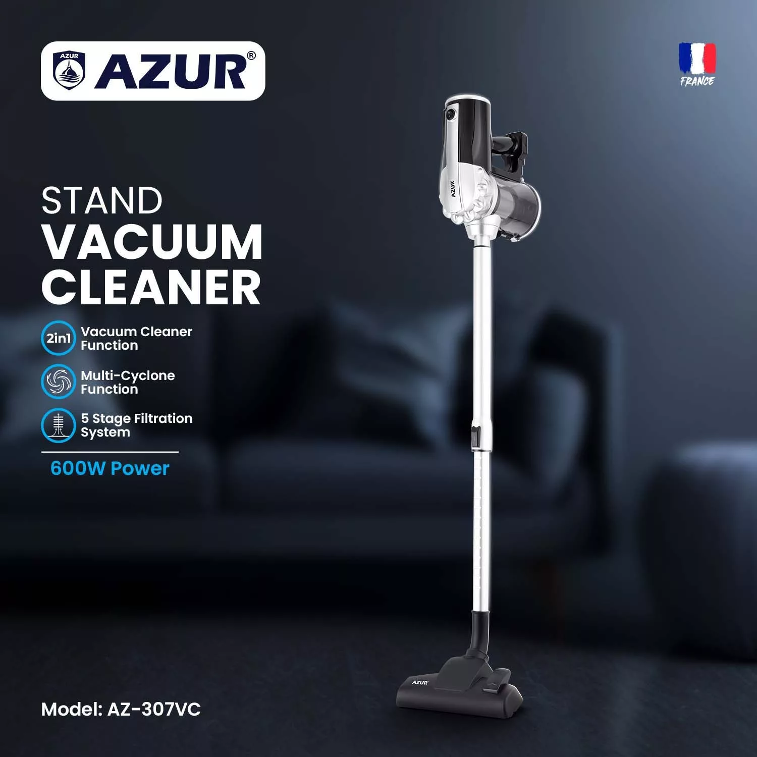 جاروبرقی ۶۰۰ وات آزور مدل AZ-307