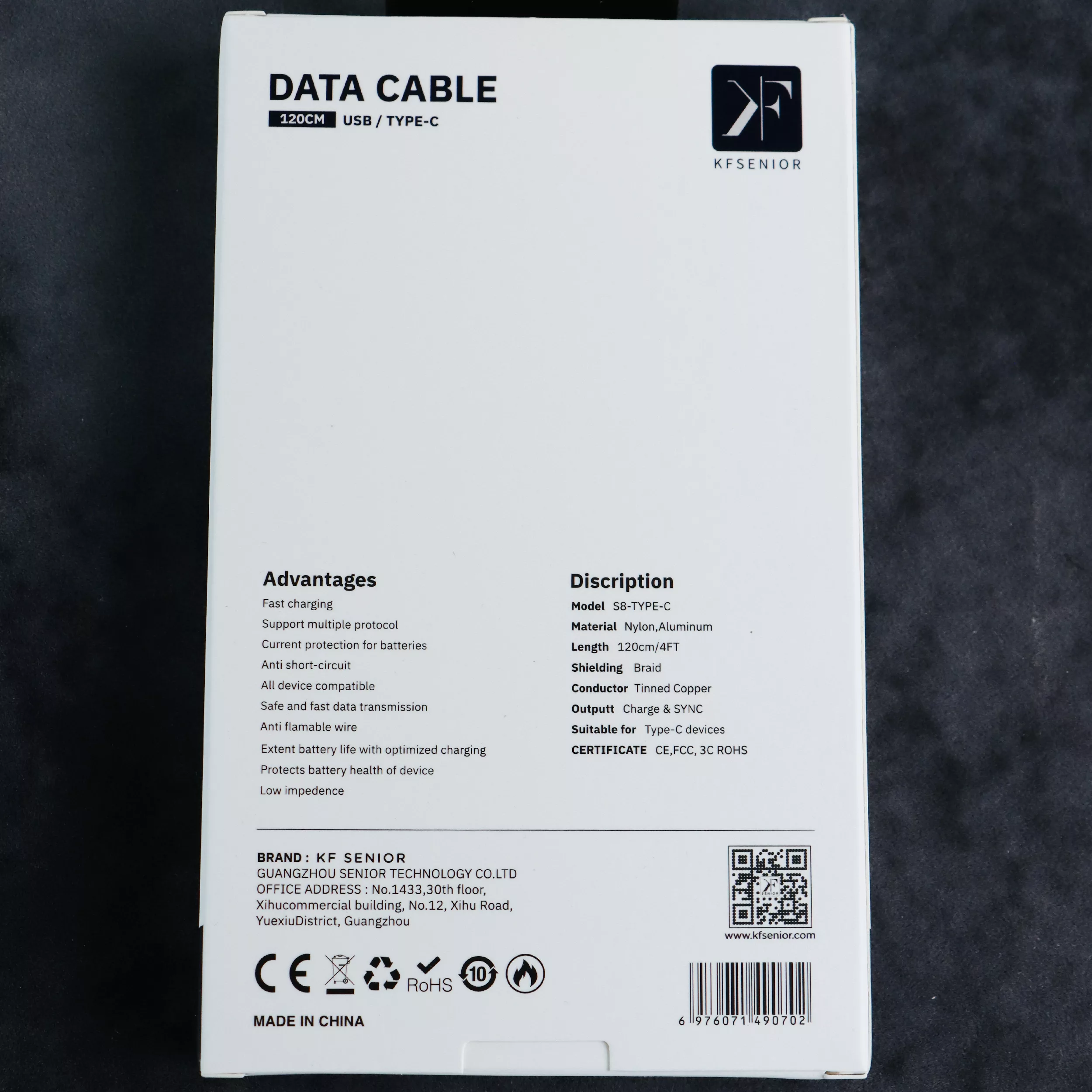 کابل تبدیل USB-C کی اف سنیور مدل S8_C طول 1.2 متر