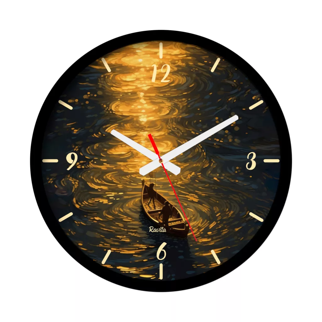 ساعت دیواری کوارتز راویتا مدل نقاشی مرد کد 3590