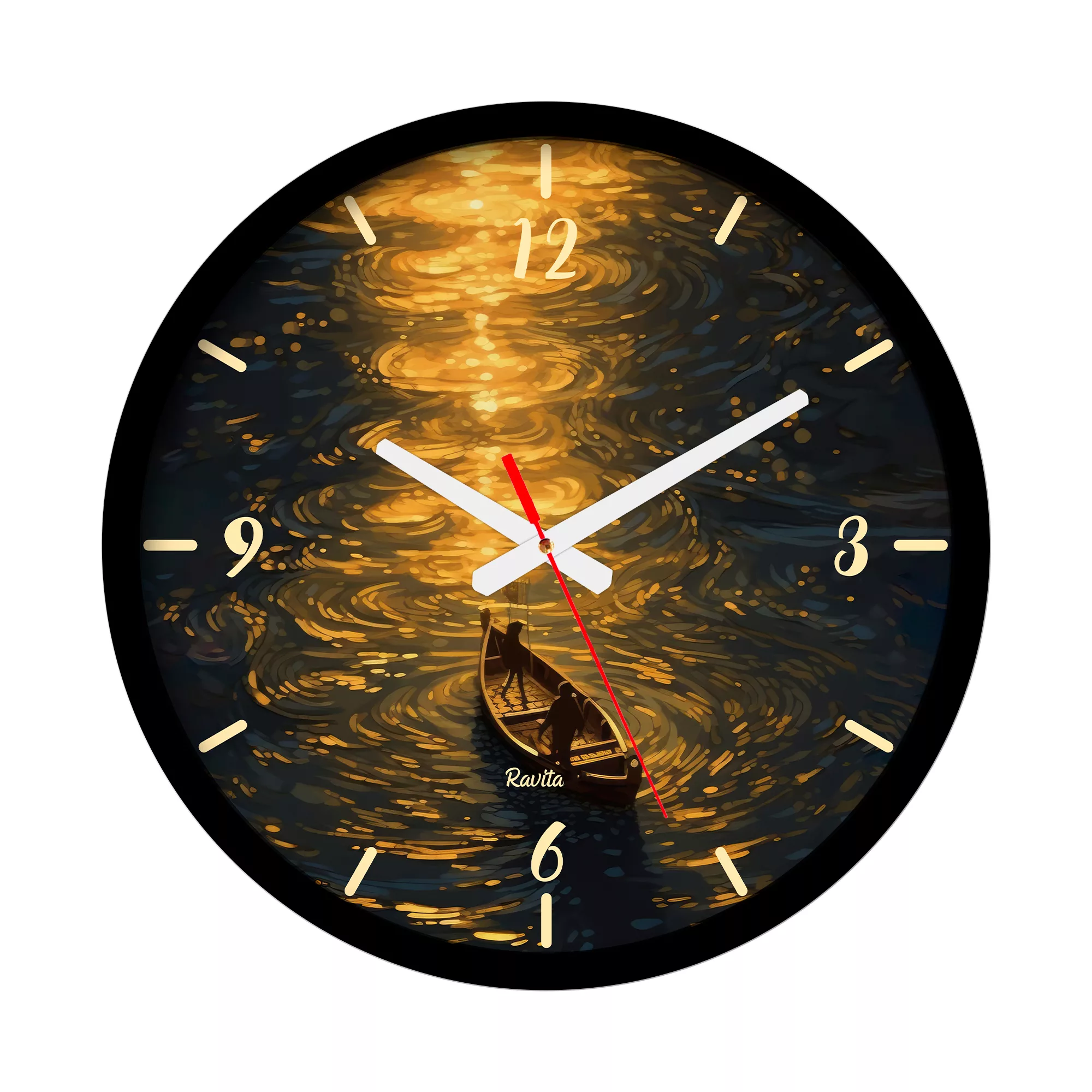 ساعت دیواری کوارتز راویتا مدل نقاشی مرد کد 3590