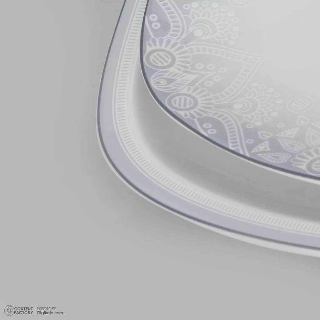 سرویس غذاخوری 27 پارچه چینی زرین ایران سری کواترو مدل ادلین درجه عالی