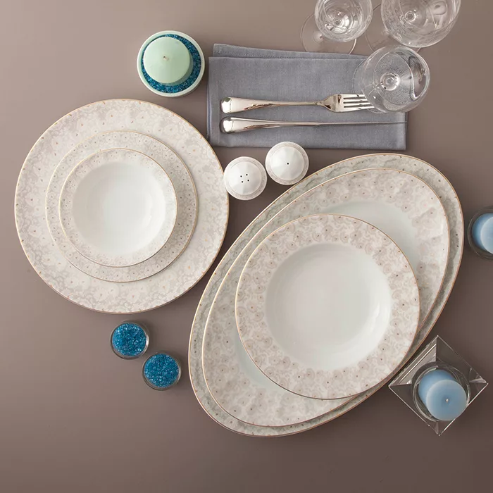 سرویس غذاخوری 103 پارچه چینی زرین ایران مدل نئوکلاسیک کارراگلد درجه عالی