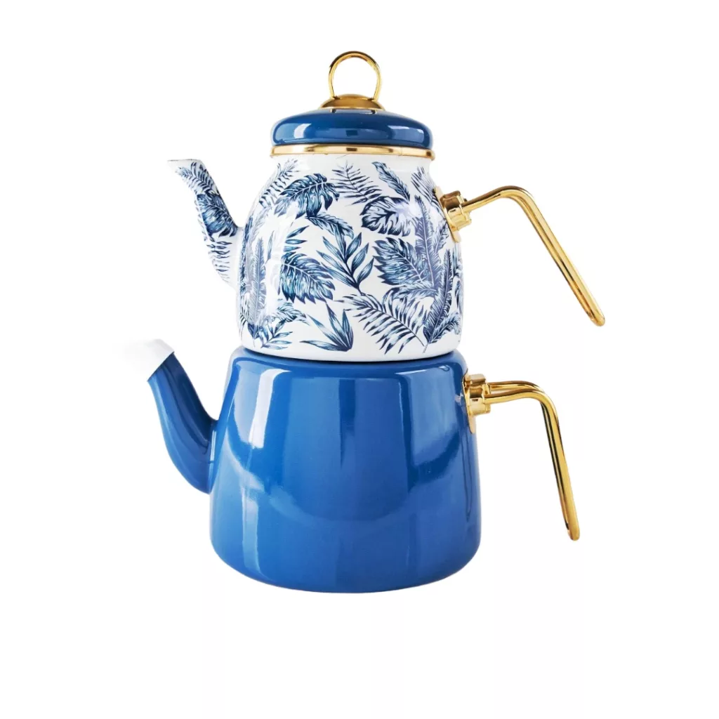 ست کتری و قوری پاچی مدل گلدار