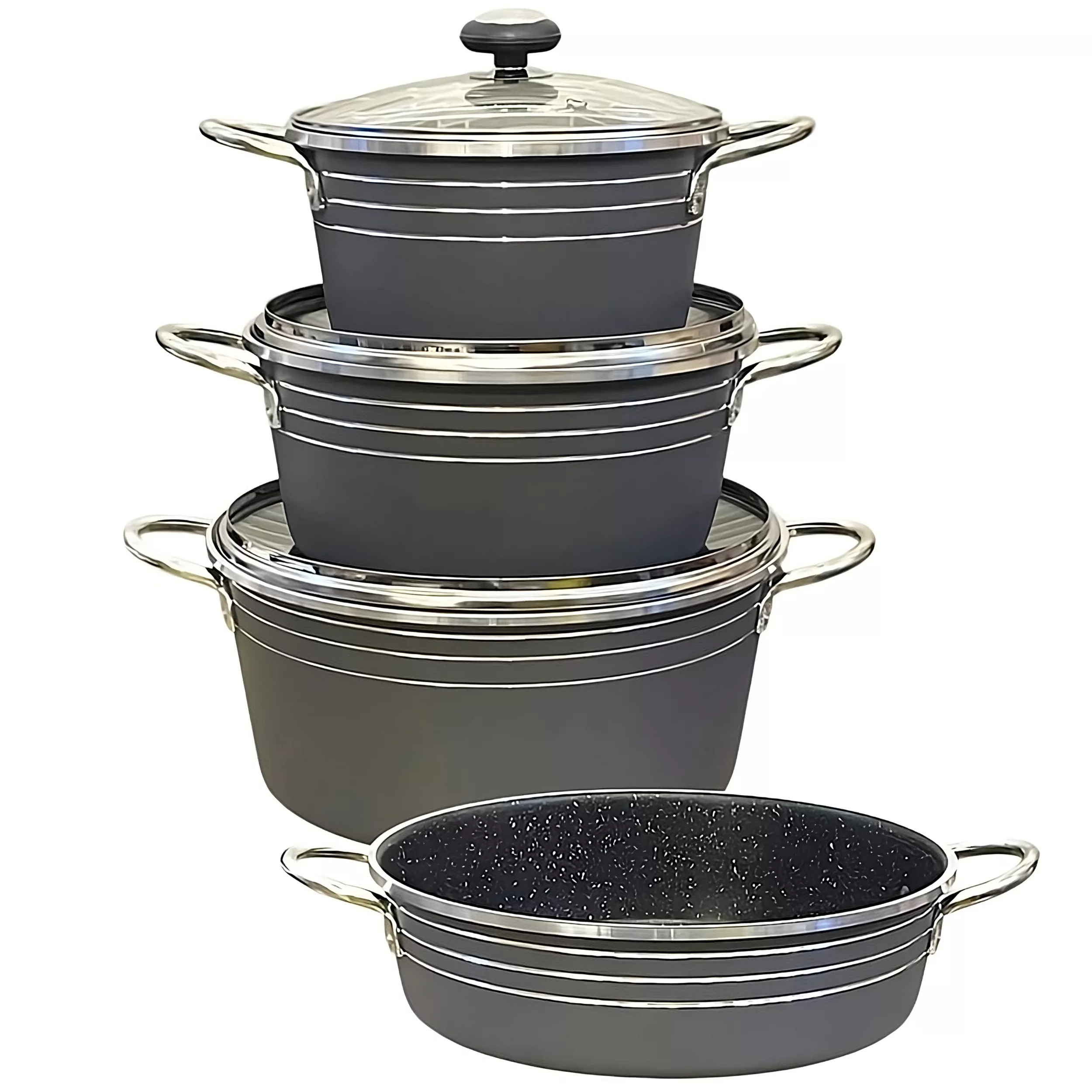 سرویس قابلمه و تابه گرانیتی 7 پارچه مدل Geranita