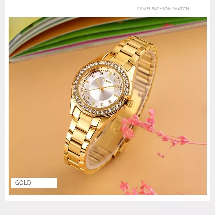 ساعت مچی عقربه ای زنانه اسکمی مدل 1534GD به همراه دستبند