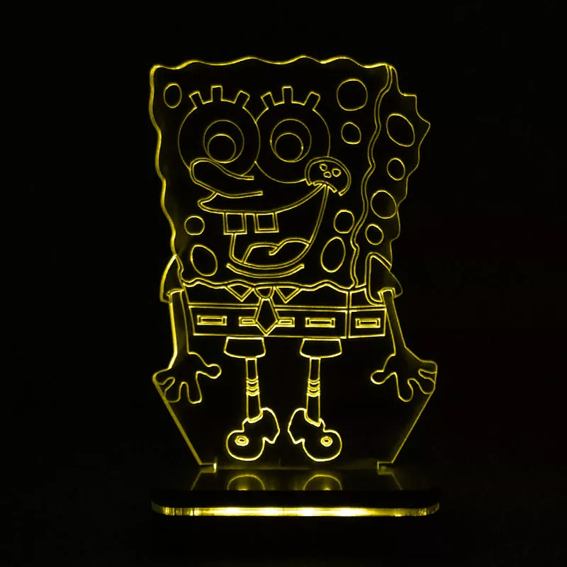 چراغ خواب اتاق کودک سان لیزر طرح کارتون باب اسفنجی مدل تک رنگ کد SUN02