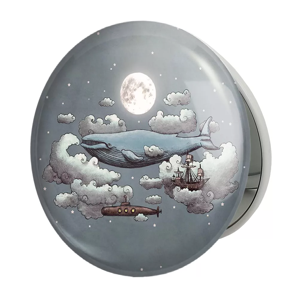 آینه جیبی خندالو طرح وال نهنگ مدل تاشو کد 29507