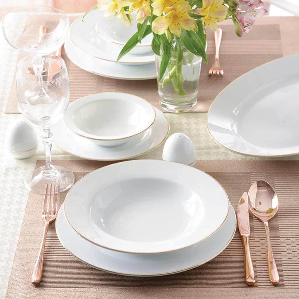 سرویس غذاخوری 102 پارچه چینی زرین ایران سری ایتالیا اف مدل Zarin درجه یک