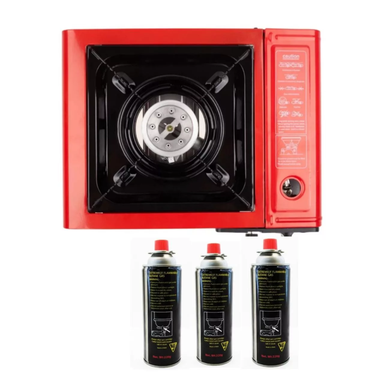 اجاق سفری مدل آویژه صنعت به همراه 3 عدد کپسول