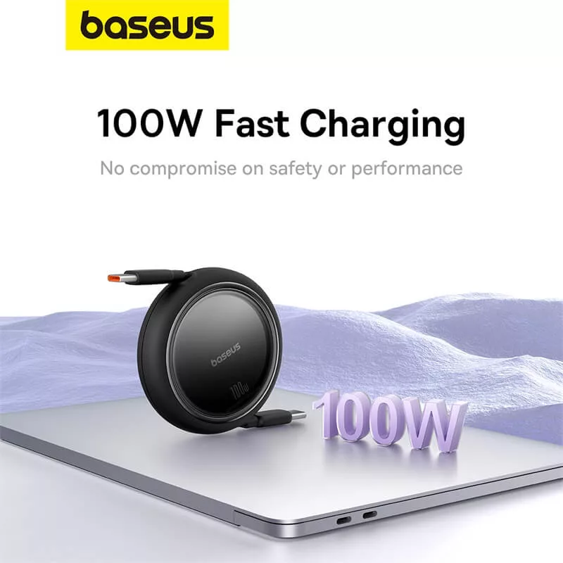 کابل USB-C  بیسوس مدل Free2Draw Mini Retractable 100W طول 1 متر