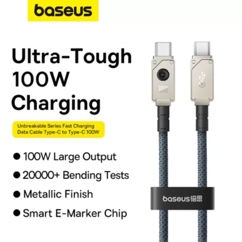 کابل USB-C بیسوس مدل Aramid Fiber Braiding 100W طول 1 متر