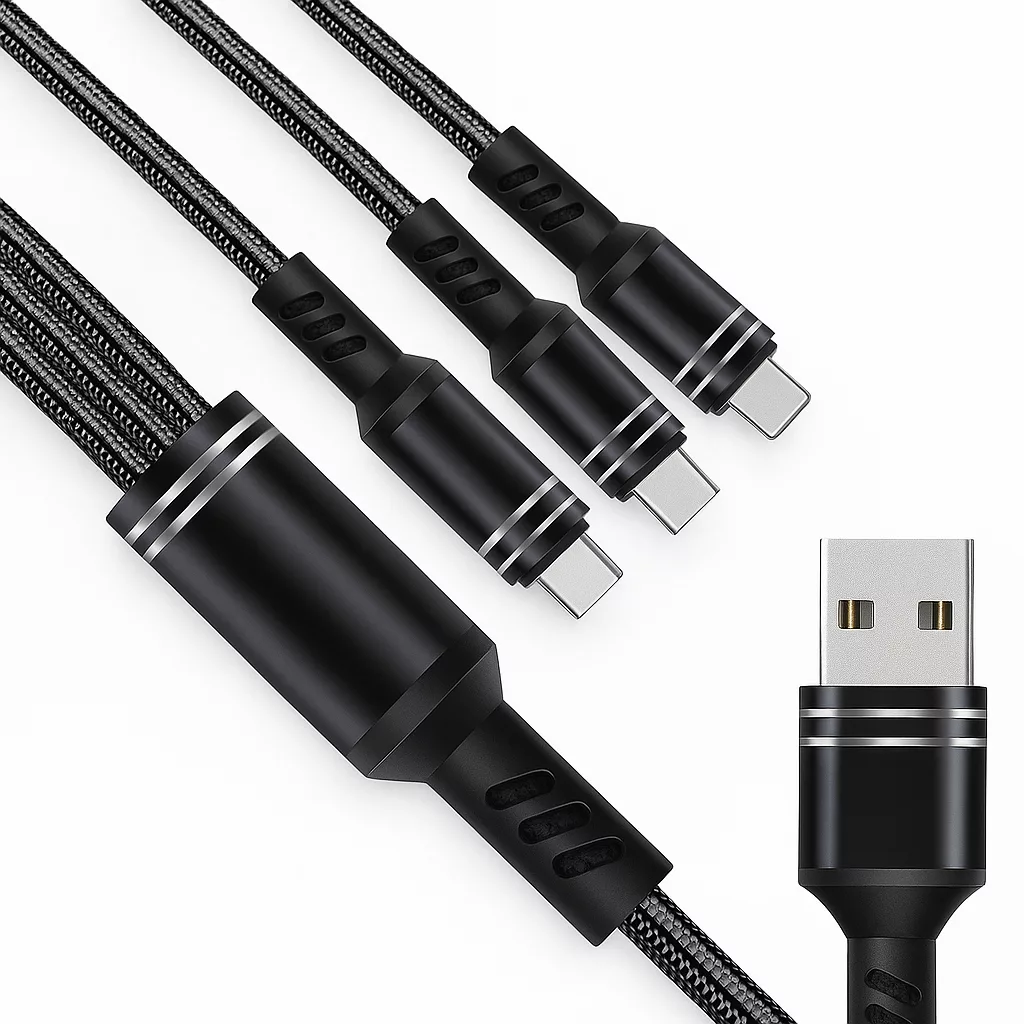 کابل تبدیل USB به micro USB / USB-C / لایتنینگ سمگپرس مدل دیتا پلاس طول یک متر