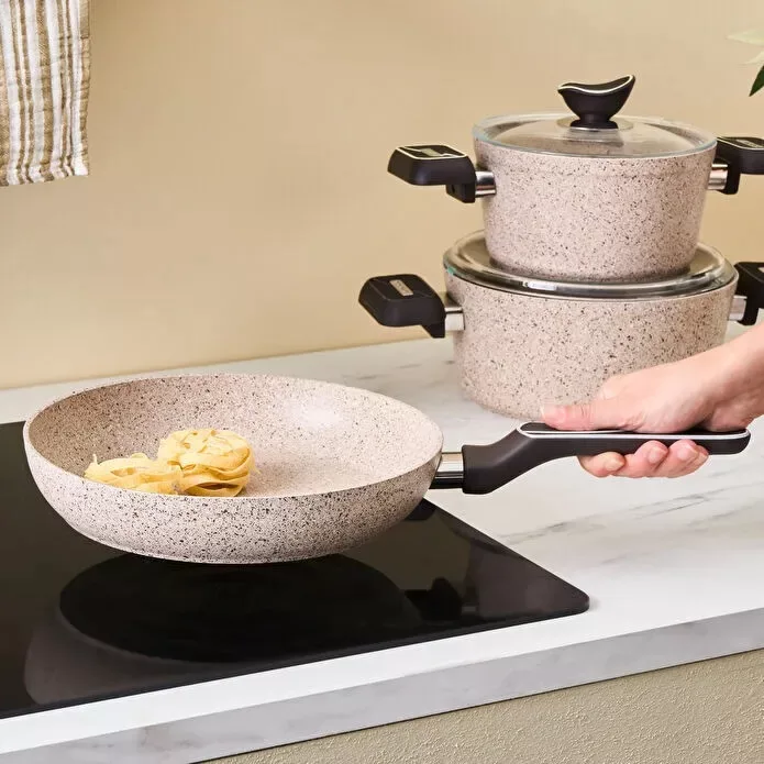 سرویس قابلمه و تابه بیو گرانیت 7 پارچه کاراجا مدل Lungo