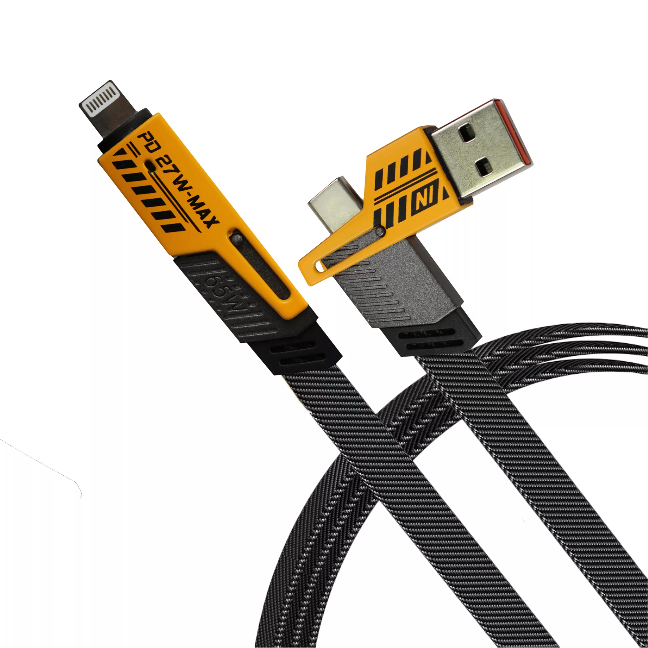 کابل تبدیل USB/USB-C به لایتنینگ/USB-C آیرنج مدل 4in1 طول 1 متر کابل تبدیل USB/USB-C به لایتنینگ/USB-C آیرنج مدل 4in1 طول 1 متر