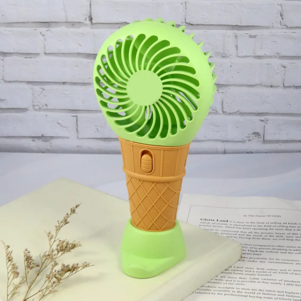 پنکه همراه مدل دستی و رومیزی طرح بستنی ظرفیت 500 میلی آمپر ساعت