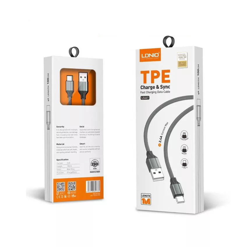 کابل تبدیل USB به microUSB الدینیو مدل LS441  طول 1 متر