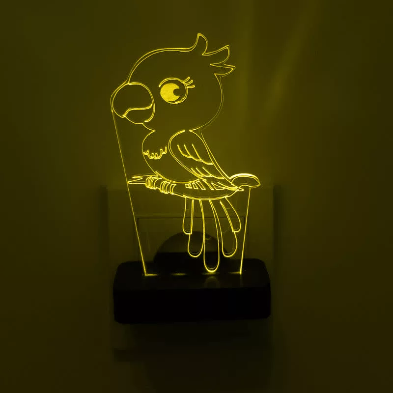 چراغ خواب اتاق کودک طرح طوطی مدل دیواری