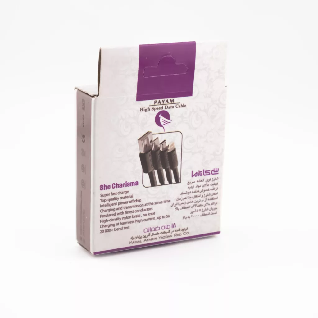 کابل تبدیل USB به لایتنینگ شی کاریزما مدل PAYAM  طول 0.3 متر