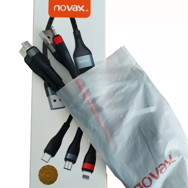 کابل تبدیل USB به microUSB/لایتنینگ/USB-C نواکس مدلL117 طول 1.2 متر