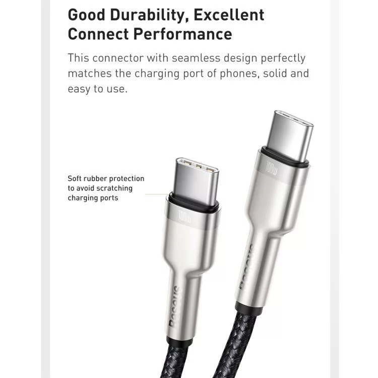 کابل تبدیل USB-C به USB-C باسئوس مدل CATJK-D06 طول 2 متر
