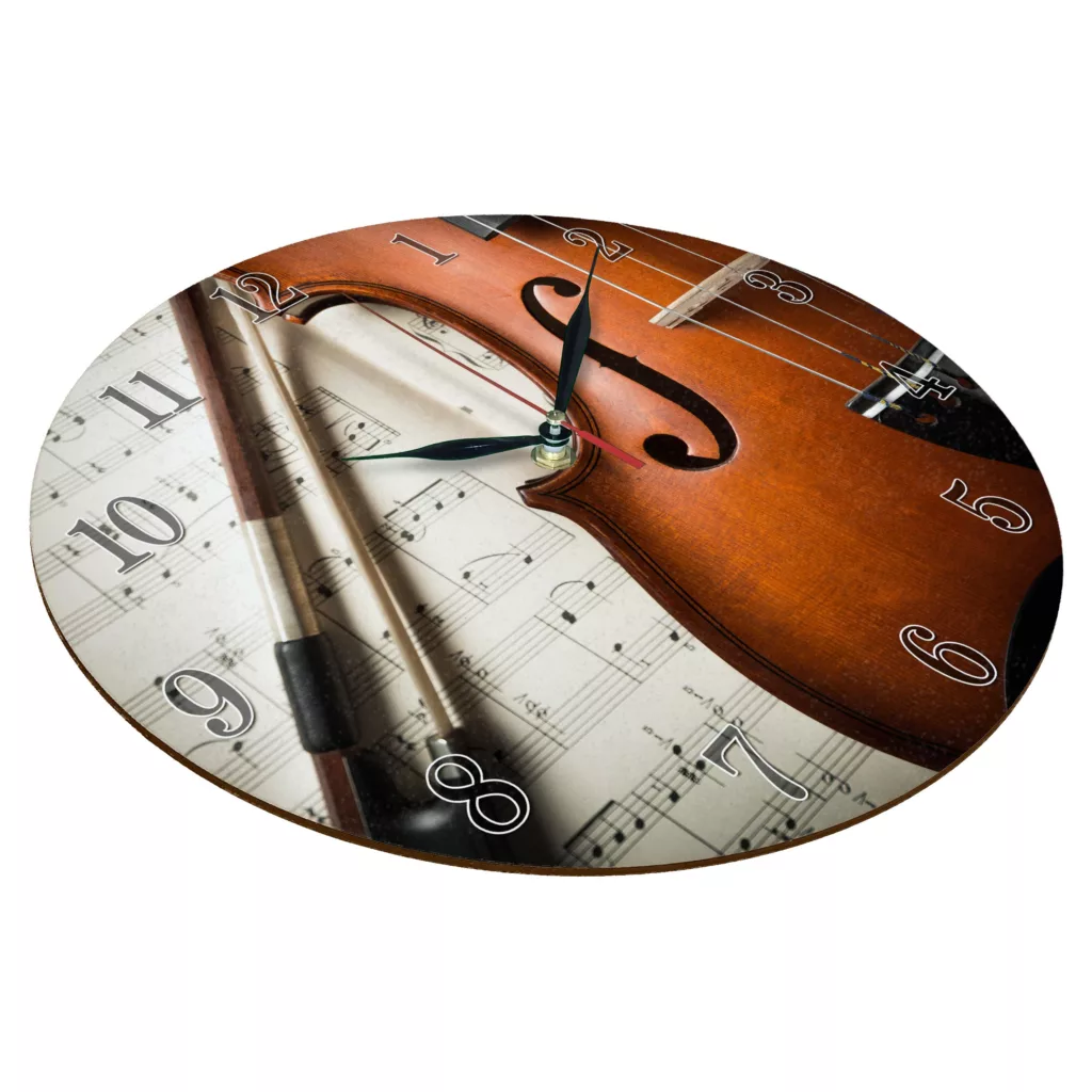 ساعت دیواری مدل 1177 طرح ویولن و نت موسیقی