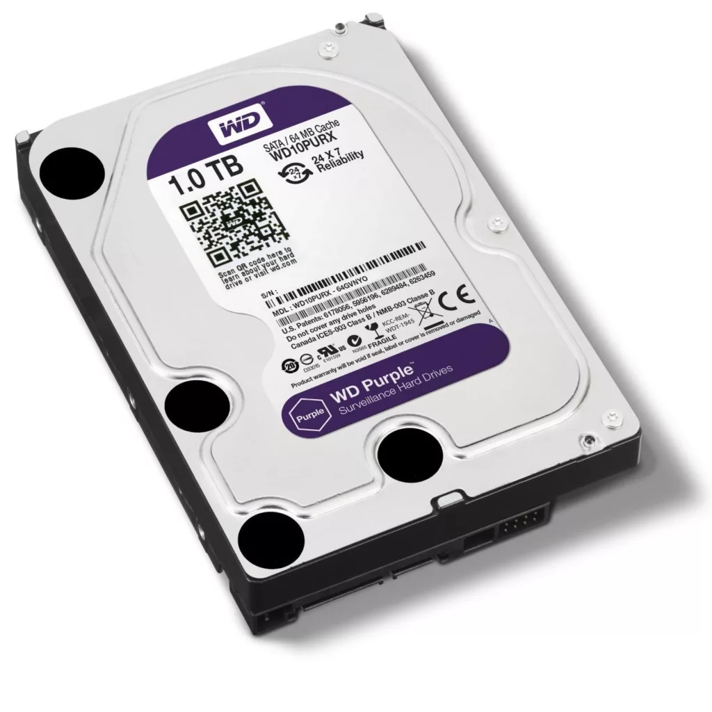 هارددیسک اینترنال وسترن دیجیتال مدل Purple WD10PURX ظرفیت 1 ترابایت