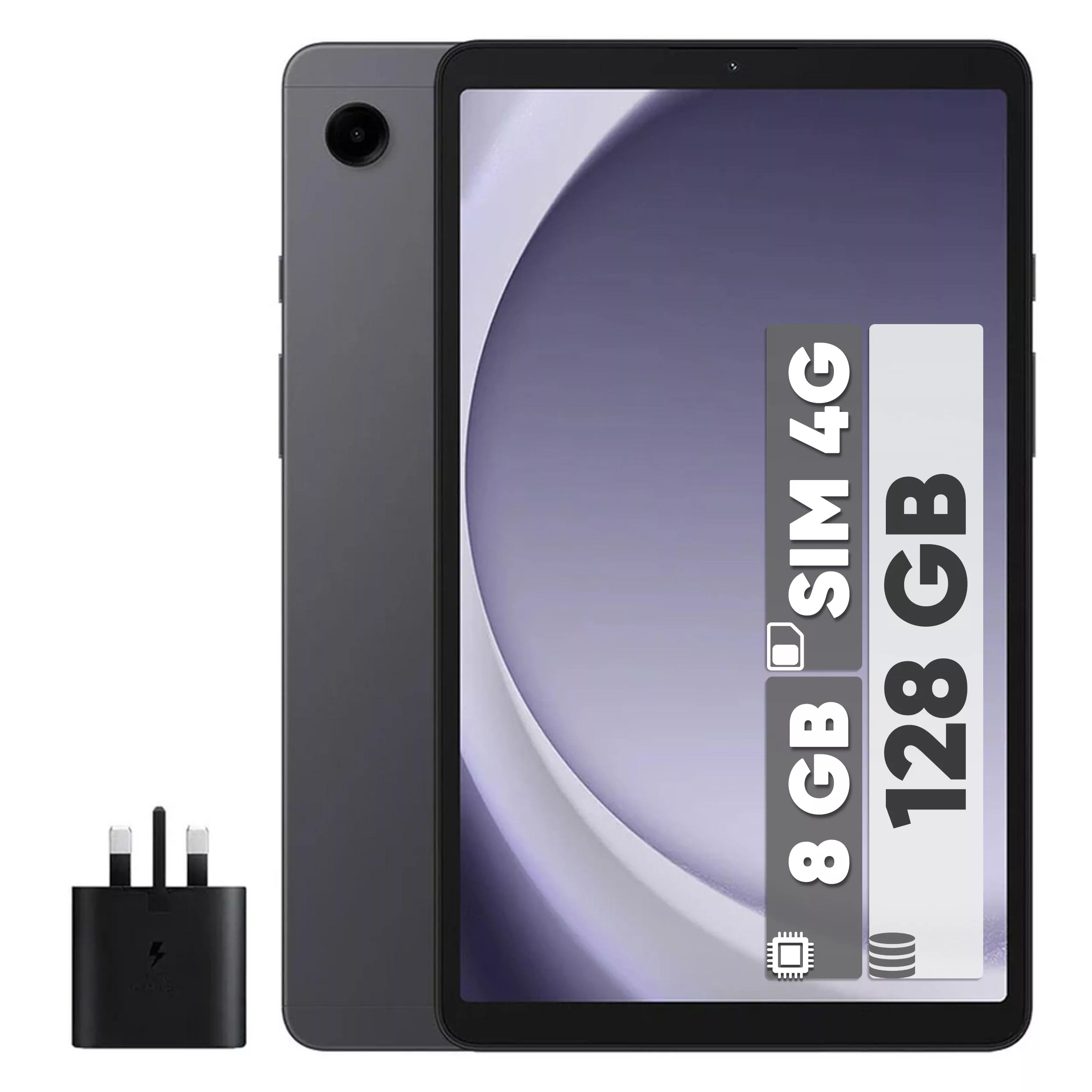 تبلت 8.7 اینچ سامسونگ مدل Galaxy Tab A9 4G ظرفیت 128 گیگابایت و رم 8 گیگابایت همراه با شارژر