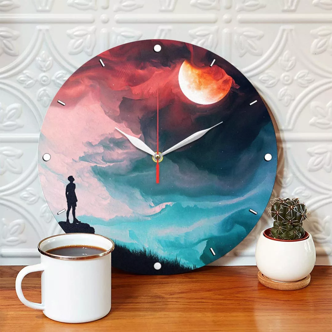 ساعت دیواری طرح ابر و ماه کد 1280