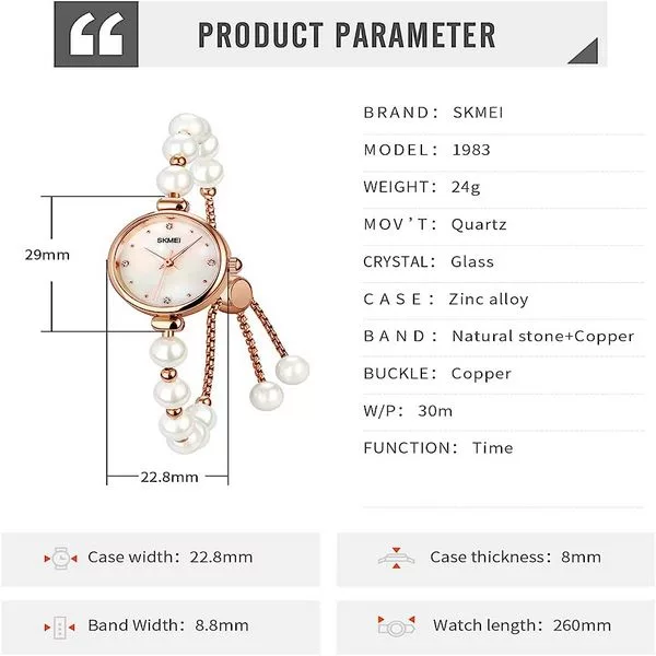 ساعت مچی عقربه ای زنانه اسکمی مدل 1983PK