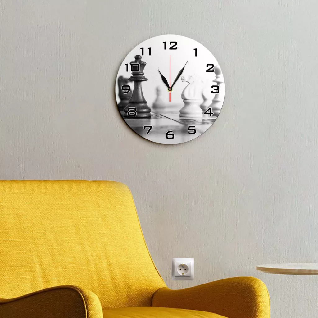 ساعت دیواری طرح مهره های شطرنج کد 1175