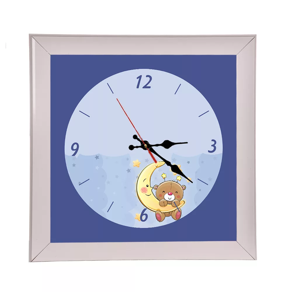 لوستر اتاق کودک مدل خرس و ماه و ستاره به همراه ساعت و اباژور