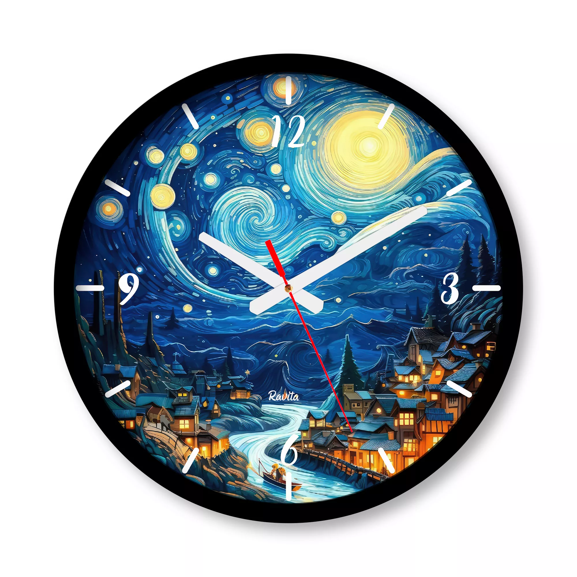 ساعت دیواری کوارتز راویتا مدل ونگوک کد 3552