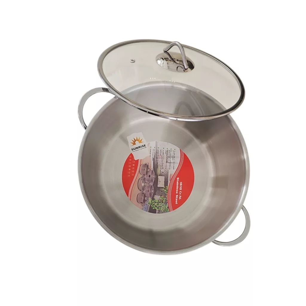 سرویس قابلمه و تابه استیل 8 پارچه سان رایز مدل گرد