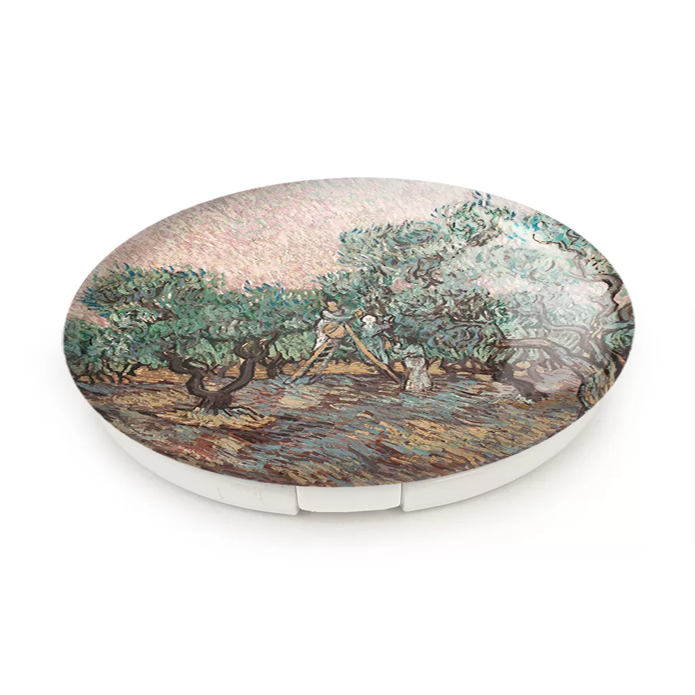 آینه جیبی خندالو طرح زنان در حال چیدن زیتون ونسان ونگوگ (Van Gogh) مدل تاشو کد 36783