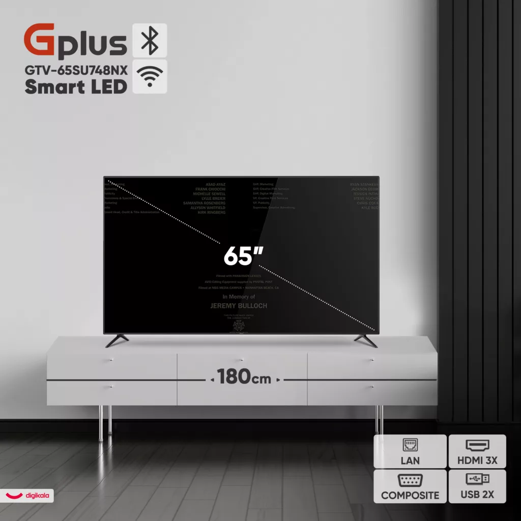 تلویزیون 65 اینچ ال ای دی هوشمند جی پلاس مدل GTV-65SU748NX